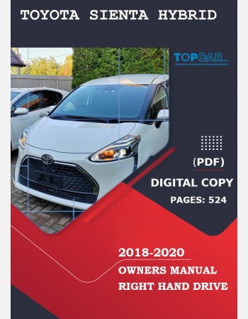 toyota sienta hybrid 2018 2019 & 2020 owners manual in english